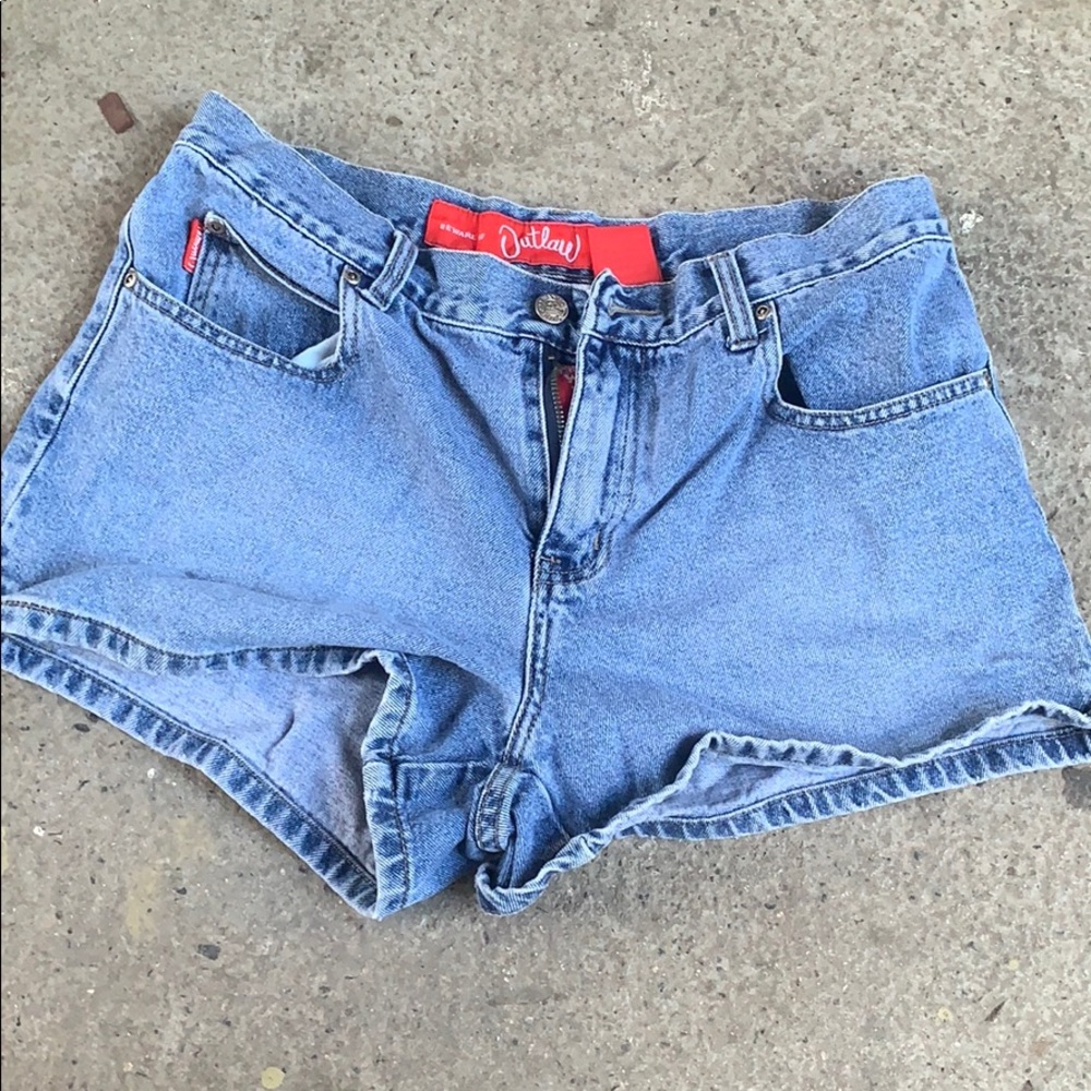 Embroidered jean shorts